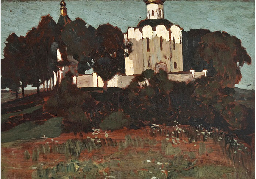Н.К.Рерих.  Церковь Покрова на Нерли. 1903