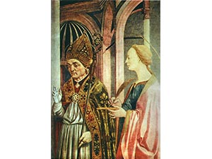 Доменико Венециано. Алтарь Св. Лючии. Фрагмент. Ок. 1145–1448 гг. Галерея Уффици, Флоренция, Италия. 